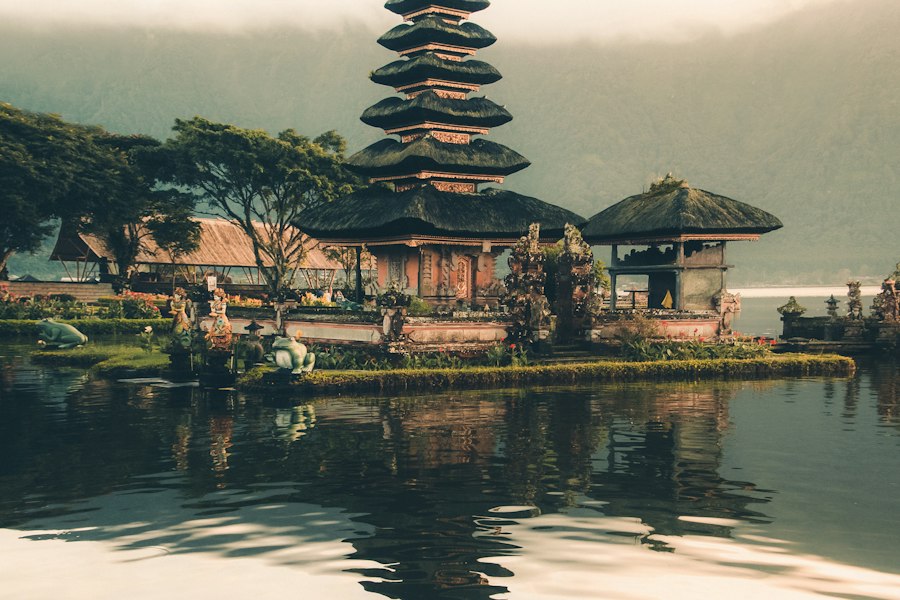 Ulun Danu Beratan temple on Lake Bratan, Bali